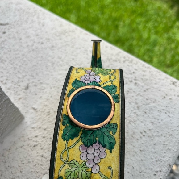 KELVIN CHEN Enamel Mini Copper Handpainted Teapot - Hummingbird & Grape - Picture 11 of 14